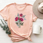 (Aasia suurus)Riietus vabaaja lilledega akvarellstiilis 90ndate l&uuml;hikeste varrukatega triiks&auml;rk, naiste prinditud naiste graafiline T-s&auml;rk S