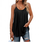 (SU)Naiste vabaaja s&auml;rgid, varrukateta spagetirihmad, armsad topid Camisole Tee Tank L must