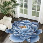 Lillekujuline vaip &uuml;mmargune vaip Pehme imitatsioon ka&scaron;miirmatt elutuppa Magamistoa pojengivaip Lillevaip p&otilde;randamatt toas Diameter 100cm XL