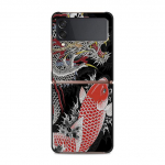 Wave Art Jaapani roheline Illust kaane&uuml;mbris Samsung Galaxy Zflip Z Flip 3 5g Z Flip 4 Zflip3 Zflip4 Zflip Flip4 mustade &uuml;mbriste jaoks Samsung Z Flip 5G