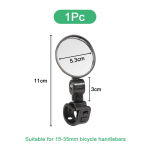 Universaalne jalgratta tahavaatepeegel, reguleeritav lainurk, ratta juhtraua tahavaatepeeglid MTB maanteeratta tarvikutele 1 Pc Diameter 5.3 cm