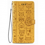 Kassi koera lahtik&auml;iv nahk&uuml;mbris Samsung Galaxy A03 Core A13 A23 A33 A53 A73 A12 A22 A32 A42 A52 A72 A52s 5g A50 telefonikaardi kate For A30S kollane