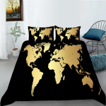 3D World Map voodipesukomplekt k&otilde;rglahutusega digiprindiga udusulgedega tekikott padjap&uuml;&uuml;r 2 v&otilde;i 3 t&uuml;kki AU180 * 210 t&auml;issuuruses kodukaunistus UK Single 135x200cm