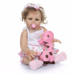 NPK 47cm vasts&uuml;ndinud Bebe nukk Reborn Baby Girl nukk pruun nahaga kogu keha silikoonist vannim&auml;ngunukud 48cm