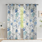 V&auml;rviline lillekardin elutuppa Elegantne abstraktne kardin Lilleviinapuust prinditud aknakatted k&otilde;rge varjundiga (70&ndash;90 %)2 paneeli W53.5 X H213cm X 2