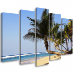 Viieosaline pildil&otilde;uendiprint Tropical Beach Ocean 100x70 sinine