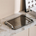 Luksuslik beež hoiualus Elutuba Teetassid Kruusid Teealus K&ouml;&ouml;k Puuviljakandik &Otilde;htus&ouml;&ouml;gitaldrikud Magustoidualus k&auml;epidemega 1Pc Grey S