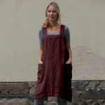 Naiste puuvillane linane Pinafore Square Cross p&otilde;ll aiat&ouml;&ouml; Pinafore kleit L