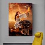 Ambur naine hunt Teemantmaal T&auml;isruudukujuline &uuml;mmargune 5D DIY Tikitud Mosaiik Pilt Kunstnik Kodukaunistuse Kunst Pusle Full Round 20x30CM