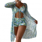 3 tk/komplekt naiste ujumistrikoo kontrastset v&auml;rvi ujumine, juhtmevaba, magus ujumisriided ujumisriided, vees&otilde;iduriided XL oranž