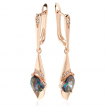 Tilgakujulised v&auml;rvilised tsirkoonist pikad ripatsiga k&otilde;rvar&otilde;ngad, naiste vintage isikup&auml;ra ehted