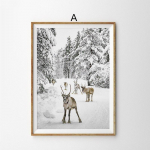 J&otilde;ulustiilis Seinakunst L&otilde;uendimaal Kodukaunistus Talvemaastik Maalid P&otilde;hjamaade plakat Seinapilt Elutoa kaunistus 21X30cm No Frame