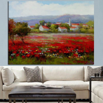 Pastoraalne abstraktne metsik punane mooni maastik Seinakunst &Otilde;limaal l&otilde;uendil Elutuba Kodukaunistus Pildid Plakatid ja tr&uuml;kised 21X30cm No Frame