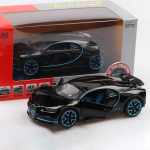 1:32 skaalaga Bugatti Chiron Diecast automudeli m&auml;nguasi, tsingisulamist tagasit&otilde;mmatav s&otilde;iduk tulede ja muusikaga lastele Poiss-s&otilde;brale m&otilde;eldud noorte kingituste kollektsioon 1/32-14.3x6.7x3.8cm must
