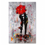 Abstract Red Lovers Umbrella &Otilde;limaal L&otilde;uendimaal Cuadros Plakatid Prinditud seinakunst elutoa sisekujunduseks (Raami puudub) 20x40cm(No Frame) vereoranž