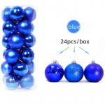 1 kast J&otilde;ulupallid J&otilde;ulupuu kaunistused Ball J&otilde;ulupuu rippuvad ripatsid Kodupeokaunistus 2024. aasta uusaasta kingitus Noel Navidad 3cm 24pcs punane
