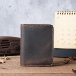 Retro hull hobusenahast meeste esimene kiht veisenahast krediitkaardihoidja rahakott K&auml;sitsi valmistatud &otilde;huke juhiluba 5 l&auml;bipaistvat akende ID-kaardi &uuml;mbrist kohv