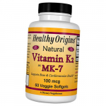K2-vitamiin, menakinoon-7, vitamiin K2 MK-7 100, Healthy Origins 60-k&ouml;&ouml;giviljad geelikapslid (36354025) 180vsoftgels