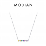 Modian 925 Sterling h&otilde;be armas vikerkaare v&auml;rviline &uuml;mmargune ripats kaelakee l&uuml;likett naistele pulmaavalduse ehted h&otilde;be