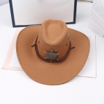 INS Unisex naiste meeste imitatsioon seemisnahast kuue otsaga t&auml;hega Sheriff laia &auml;&auml;rega p&auml;ikesekaitsem&uuml;ts Beach Cowboy Cowgirl l&auml;&auml;nem&uuml;ts 56-58cm