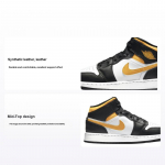 Air Jordan 1 Mid GS Must &Uuml;likoolikuld Laste tossud Valge Pollen 554725-177 35.5