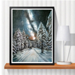 5D DIY teemantmaaling m&auml;nnipuude ja lume ristpistes komplekt Mosaiik Teemanttikandid Roos T&auml;isringi kandiline puur Kodukaunistus Round 30x40cm