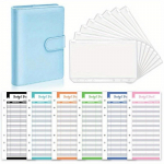 1 tk A6 Pu nahast m&auml;rkmikuk&ouml;itja eelarveplaneerija korraldaja sularahaeelarve &uuml;mbrikus&uuml;steem koos 12 tk kulueelarve lehtedega roosa