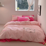 Puuvillane pestud puuvillane tikitud puuvillane neljaosaline tekikott ja lina 1.5m bed sheet 4pcs