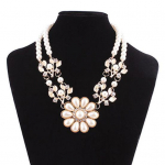 Naiste boheemlaste kunstp&auml;rlitest lilledega ripats kaelakee Choker ehe kingitus