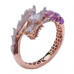 Naiste Rhinestone Inkrusteeritud Dragon Finger Ring Pulmapeo Ehted Kingitus US 6