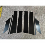 8 tk Musta samba postide kleebised, mis sobivad Nissan Kicks P15 2018-2023 autoukse akna v&auml;lisviimistluse katte dekoratiivtarvikutega