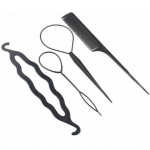 4 tk naiste juuksekeeruga soenguklambriga juukseaksessuaaride tegija, punutise pulgaga kuklite t&ouml;&ouml;riistakomplekt