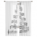 Kassi nootid, t&uuml;llkardinad elutoa sisekujunduseks, magamistoa sisekujunduseks &scaron;ifoonist Sheer Voile k&ouml;&ouml;giakna kardin 135W x 114H(cm)