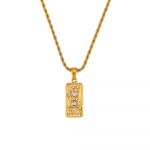 Uued t&auml;hendusrikkad ehted, kingitused maagia Tarot kaelakeed, roostevabast terasest PVD-plaadiga veekindel tross-kett ruudukujuline kaelakee THE MOON-