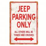 AINULT DŽIIBI PARKIMINE Metallist plekk-silt, Vintage Decor Kunst seinakaunistus Kodus Restoran Baari Garaaž Parkla Jeep Club 20x30cm 12x8 Inches