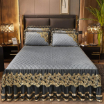 S&uuml;gis- ja talvine kristallist sametist pitsist voodiseelik &uuml;hes t&uuml;kis Euroopa stiilis paksendatud tepitud korall-sametist voodikate neljaosaline voodipesukomplekt 150*200cm 3pcs