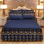Nahas&otilde;bralik harjatud voodi seelik Paks tepitud pitsist voodikate Soodne luksuslik libisemiskindel madrats, kaitsev voodipesu 1.2*2.0m 3pcs
