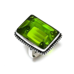 Natural Peridot Gemstone Handmade 925 Sterling Silver Jewelry Ring Size 10 s6d86