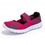 Suvised naiste kootud tossud hingav v&otilde;rkkangas &otilde;ues, lamedad jalan&otilde;ud, vikerkaar, naistele, spordijalatsid, jooksujalatsid 42 punane