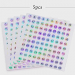 5 tk k&uuml;&uuml;nelakk numbrikleebis etikett v&auml;rv geel lakk liimi pudel huulepulk k&uuml;&uuml;nte n&auml;pun&auml;iteid kuva m&auml;rgi nummerdamine manik&uuml;&uuml;ri t&ouml;&ouml;riist