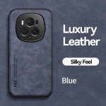 KEYSION Luksuslik retro nahast &uuml;mbris HONOR Magic 6 Pro 5G pehmest silikoonist p&otilde;rutuskindel telefoni tagakaas Huawei Magic 6 Lite 5G jaoks for Magic 6 Lite sinine