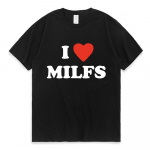 I Love MILFS I Heart Hot Moms Kirjatr&uuml;kiga T-s&auml;rgid Suvised Mehed Naiste L&uuml;hikeste varrukatega vabaaja T-s&auml;rk Harajuku Mood T-s&auml;rgid XL