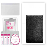 apgo Protective Skin Sticker for the back compatible with Tecno Spark 8 Pro, Wrap Film, Foil, Vinyl - Pattern Black Leather