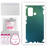 apgo Protective Skin Sticker for the back+sides compatible with Infinix Hot 12 Play, Full Wrap Film, Foil, Vinyl - Pattern Carbon Chameleon CAKA1