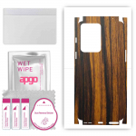 apgo Protective Skin Sticker for the back+sides compatible with ONePlus Nord 2T, Full Wrap Film, Foil, Vinyl - Pattern Tigerwood