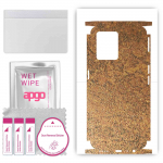 apgo Protective Skin Sticker for the back+sides compatible with Realme 9 Pro Plus, Full Wrap Film, Foil, Vinyl - Pattern Rusty Copper