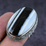 Natural Owyhee Opal Gemstone Handmade 925 Sterling Silver Jewelry Ring S.6 a2u56 white