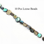 10 tk/pakendis naturaalseid helmeid, ebaregulaarsed abalone shell lahtised helmed ehete valmistamiseks DIY naiste meeste kaelakee k&auml;ev&otilde;ru tarvik k&auml;sit&ouml;&ouml; 10 mm 10Pcs/Pack-10mm