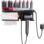 Seinakinnitushoidik Dyson Airwrap Styleri jaoks, Dyson Supersonic f&ouml;&ouml;ni jaoks, 2-&uuml;hes seinale kinnitatav magamistoa vannitoahoidik must