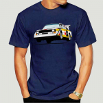 Naljakas ralliauto prindiga T-s&auml;rk meestele, riided, vabaaja O-kaelusega l&uuml;hikeste varrukatega top, moodne Group B T-s&auml;rk, suvine &uuml;lem&otilde;&otilde;duline T-s&auml;rk S beež